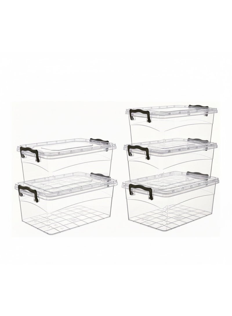 فافيلا طقم علب بلاستيك متعدد الاستخدامات-5 قطعة جودة عالية - سعة1.2 لتر - Image 2